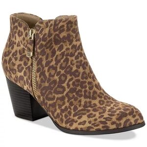 Style & Co. Brown Leopard Ankle Booties
